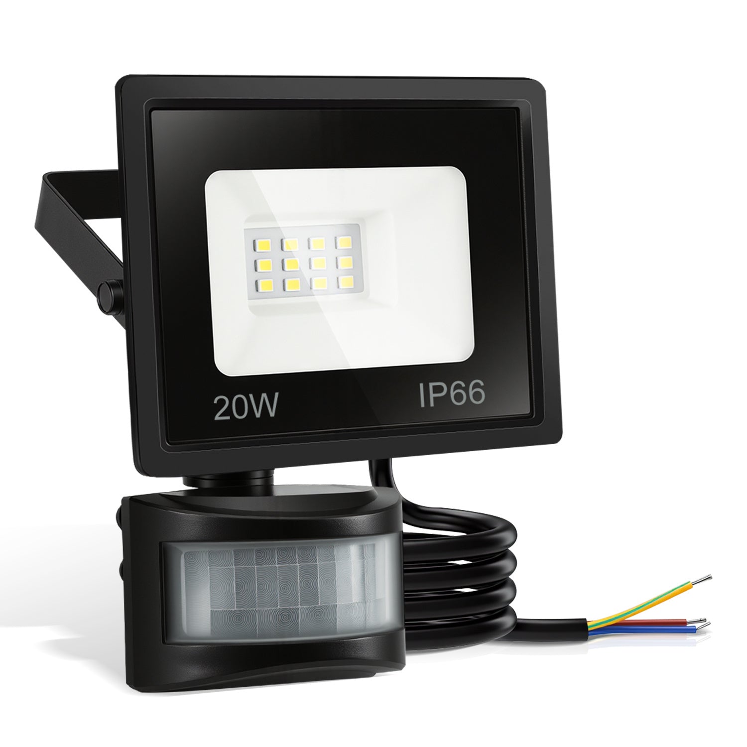 SWANEW 10-100W LED Strahler mit Bewegungsmelder, LED Fluter Kaltweiß Wandstrahler Außen IP66, Scheinwerfer, Gartenlampe, Baustrahler (kein Stecker)