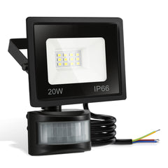 SWANEW 10-100W LED Strahler mit Bewegungsmelder, LED Fluter Kaltweiß Wandstrahler Außen IP66, Scheinwerfer, Gartenlampe, Baustrahler (kein Stecker)