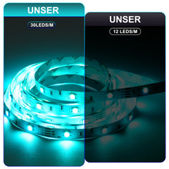 SWANEW Led Streifen RGB SMD 5050, LED Strip Selbstklebend, mit 24-Tasten-Fernbedienung, Dimmbar LED lichtband Leiste, für Zuhause, Partei