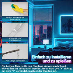 SWANEW Led Streifen Selbstklebend, RGB SMD 5050 Dimmbar LED Strip, 20 Farbwechsel Led Band mit 44-Tasten-Fernbedienung, für die Beleuchtung von Haus, Party