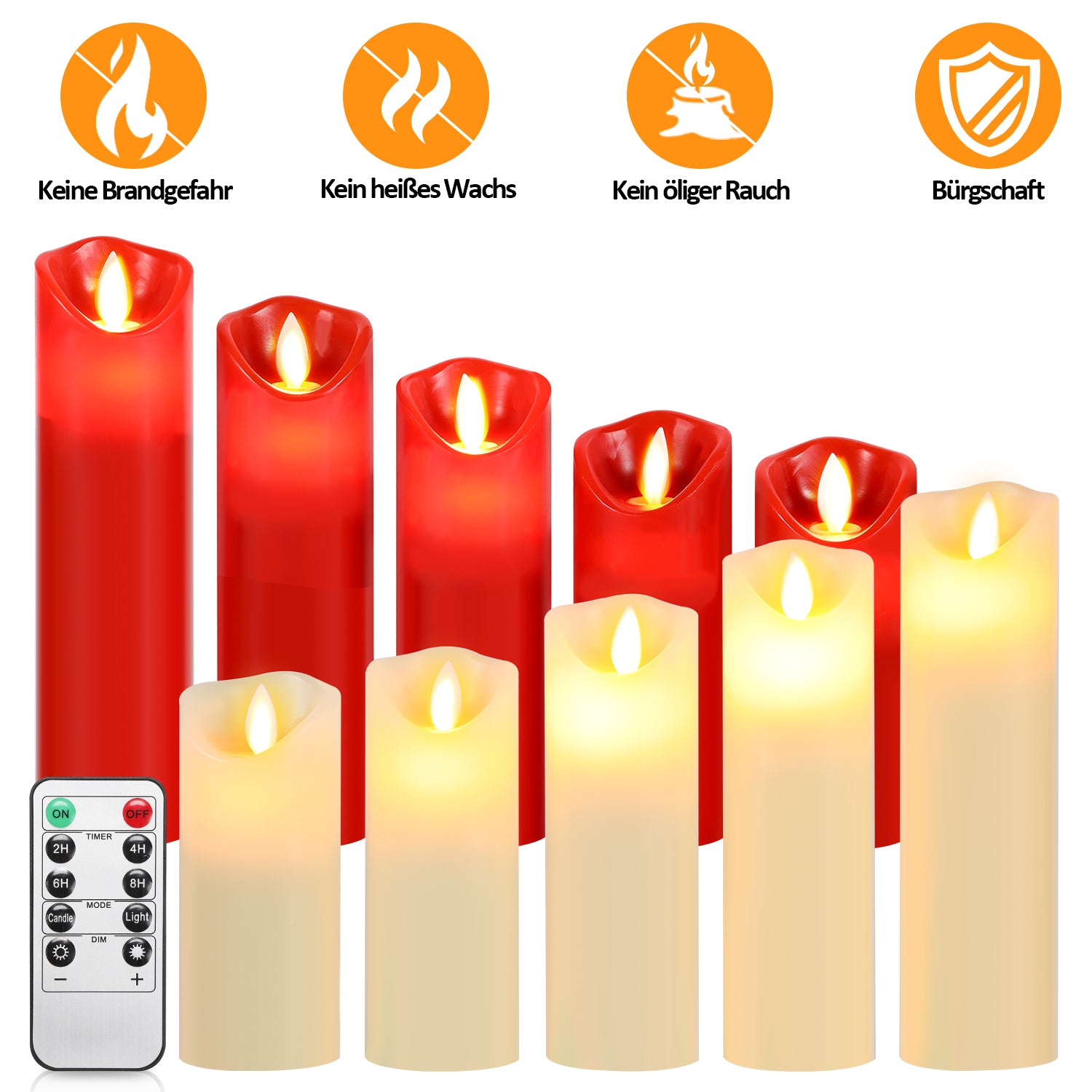 SWANEW Led Kerzen, Flackernde Kerzen Set, Mit Timerfunktion, Kerze Dekokerzen