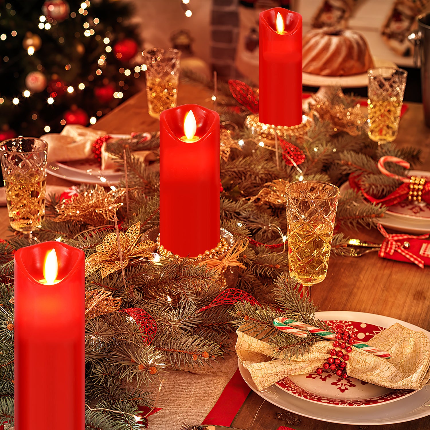 SWANEW Led Kerzen, Flackernde Kerzen Set, Mit Timerfunktion, Kerze Dekokerzen