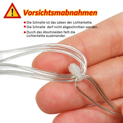 SWANEW LED Lichterkette, Warmweiß Lichterkettenvorhang, 2M 12 Sterne 138 LEDs, für Weihnachten Deko