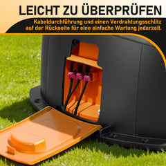 SWANEW Mähroboter Garage Hochklappbar, Rasenroboter Garage 70.5x57x33cm