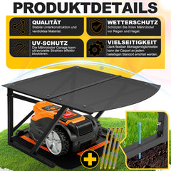 SWANEW Mähroboter Garage, Rasenroboter Garage aus Metall 77x67x40cm