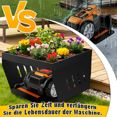 SWANEW Mähroboter Garage, Rasenroboter garage mit Pflanzkasten UV-Schutz