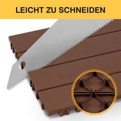 SWANEW 30x30cm PP Terrassenfliesen, Klickfliesen 450 kg/m² belastbar