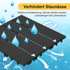 SWANEW 30x30cm PP Terrassenfliesen, Klickfliesen 450 kg/m² belastbar