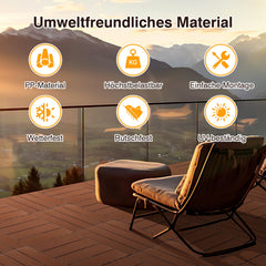 SWANEW 30x30cm PP Terrassenfliesen, Klickfliesen 450 kg/m² belastbar
