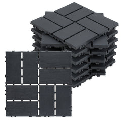 SWANEW PP Terrassenfliesen 30x30cm, Kunststoff-Bodenbelag, mit Klicksystem