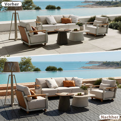 SWANEW PP Terrassenfliesen 30x30cm, Kunststoff-Bodenbelag, mit Klicksystem