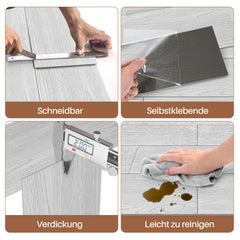 SWANEW PVC Bodenbelag Vinylboden Selbstklebend, Klebefliesen Boden, 91,44x15,24cm