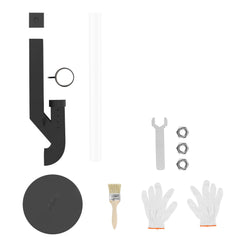 SWANEW Pelletfackel Feuerrohr, Stahl Pelletbrenner, mit 100 cm Borosilikatglas, Ambiente Feuersäule