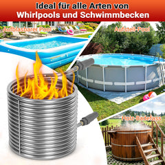 SWANEW Poolheizung mit Edelstahl Heizspirale, 32/38 mm Anschluss Wärmetauscher