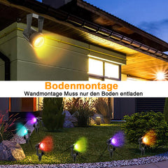 SWANEW LED Gartenbeleuchtung mit Erdspieß, 6er Set LED Gartenstrahler RGB Farbwechsel, Gartenleuchte IP65, Gartenlampe Wegbeleuchtung mit Stecker und Fernbedienung