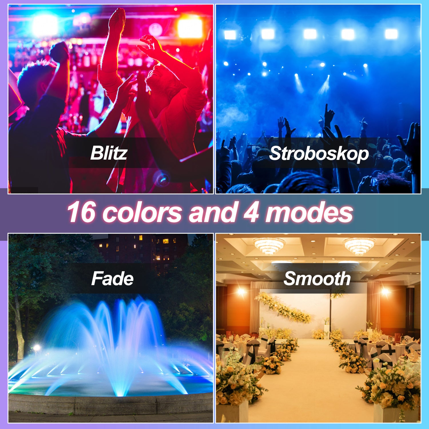 SWANEW RGB LED Strahler Außen mit Fernbedienung, 10/20/30/50 W Fluter LED Dimmbar, Flutlicht IP66 Wasserdicht, 4 Modi