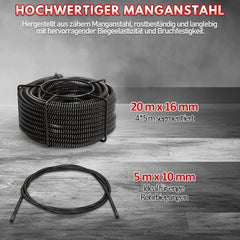 SWANEW Rohrreinigungsmaschine 500W, Elektrische Abflussreiniger mit 6 Köpfen, Rohrreinigungsgerät, Elektrische Köpfe Für 20–120 mm Rohre