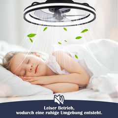 SWANEW Deckenventilator Mit Beleuchtung Dimmbar Ventilator Ø50cm, Fernbedienung/APP-Steuerung, 6 Windstufen, Deckenleuchte mit Ventilator