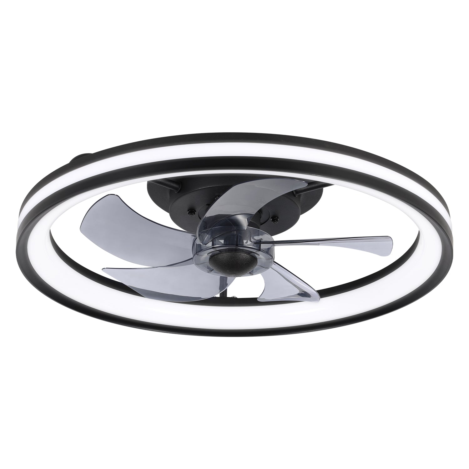 SWANEW Deckenventilator Mit Beleuchtung Dimmbar Ventilator Ø50cm, Fernbedienung/APP-Steuerung, 6 Windstufen, Deckenleuchte mit Ventilator