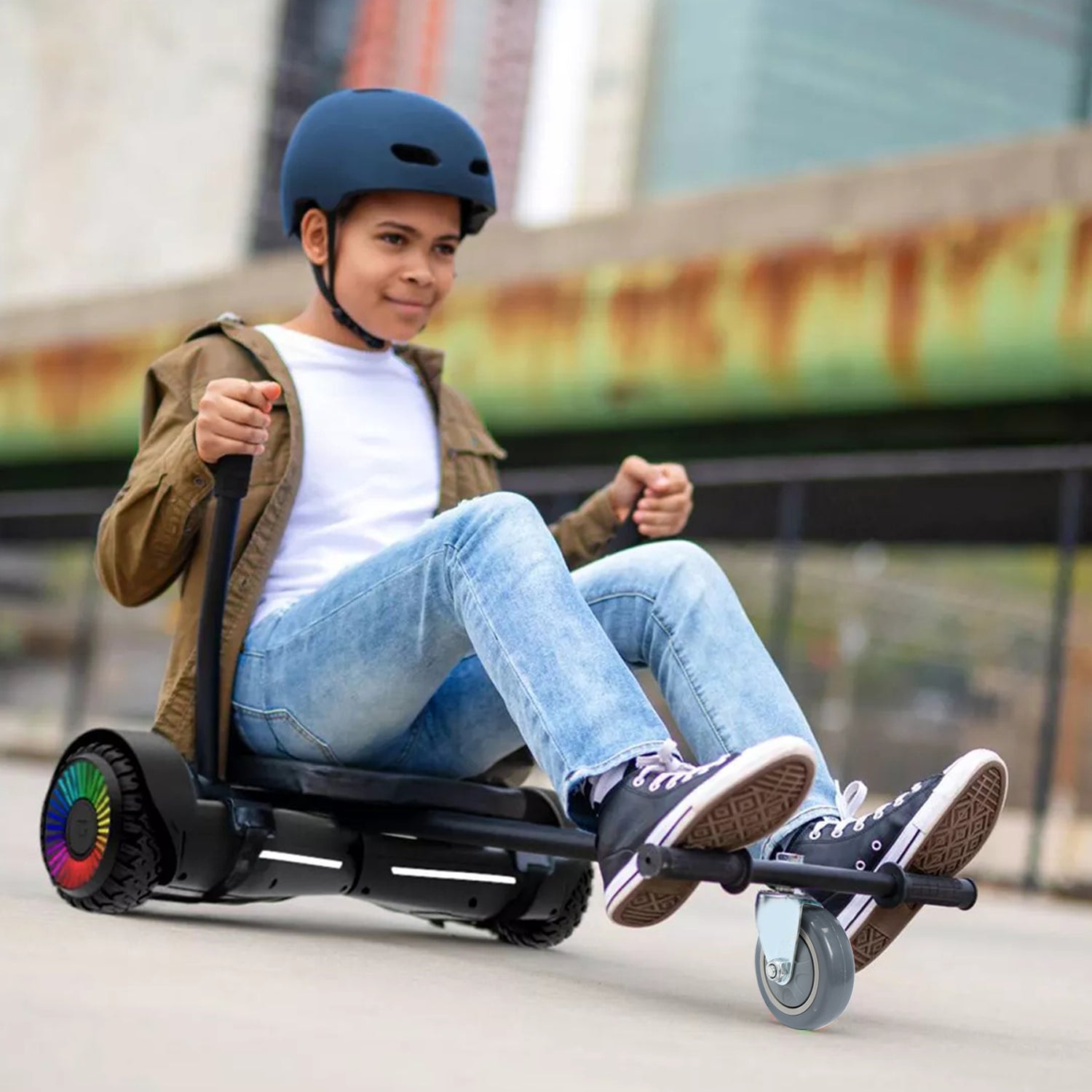 SWANEW Hoverboard Sitz, Kart Hoverboard mit Sitz verstellbarer für 6.5-10 Zoll, Sitzscooter Kartsitz