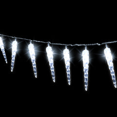 SWANEW Solar Eiszapfen Lichterkette, Eisregen Licht,IP44 Außen Fensterbeleuchtung, Weihnachtsdeko