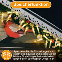 SWANEW Solar Eiszapfen Lichterkette, Eisregen Licht,IP44 Außen Fensterbeleuchtung, Weihnachtsdeko