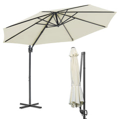 SWANEW Sonnenschirm Ø 300 cm, Ampelschirm Rund, Marktschirm Groß 360° Rotation, für Gärten, Terrassen