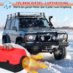 SWANEW Standheizung Diesel 8KW Luft Dieselheizung 12V/24V DC, Standhezung Diesel Lufterhitzer mit Fernbedienung & LCD-Bildschirm