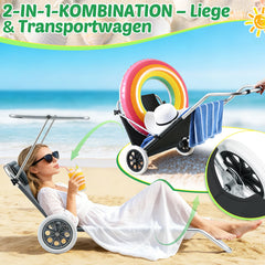 SWANEW 2er Sonnenliege mit Dach, 5-Fach Verstellbarer Liegestuhl klappbar