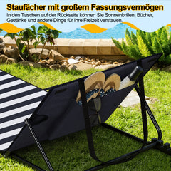 SWANEW Strandmatte mit Rückenlehne 158 cm, Strandliege Klappbar