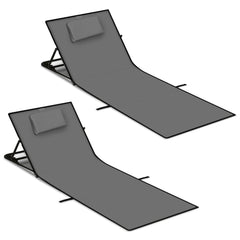SWANEW Strandmatte mit Rückenlehne 158 cm, Strandliege Klappbar