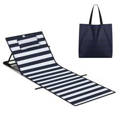 SWANEW Strandmatte mit Rückenlehne 158 cm, Strandliege Klappbar