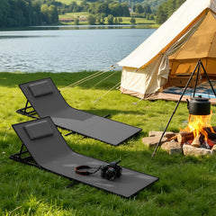 SWANEW Strandmatte mit Rückenlehne 158 cm, Strandliege Klappbar