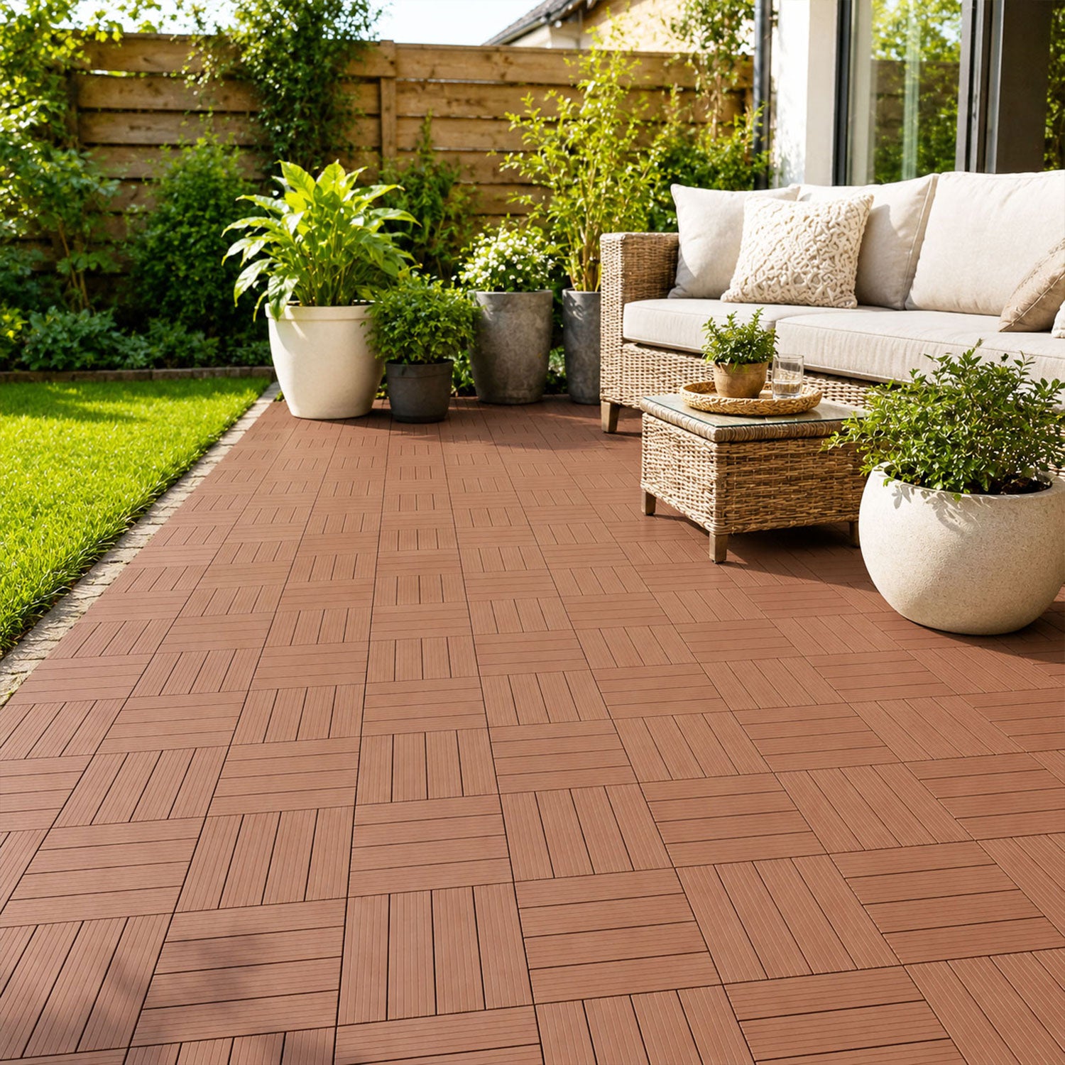 SWANEW PP Balkonfliesen Set 30x30cm, Terrassenfliesen, Klickfliesen