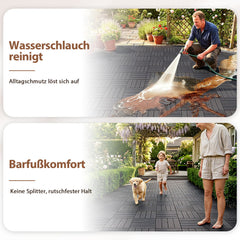 SWANEW 30x30cm PP Terrassenfliesen, Klickfliesen 450 kg/m² belastbar