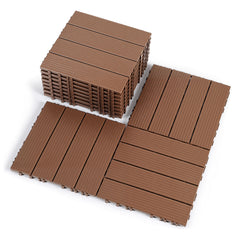 SWANEW 30x30cm PP Terrassenfliesen, Klickfliesen 450 kg/m² belastbar