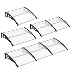SWANEW Vordach für Haustür, 5 mm Überdachung, Transparentes Pultbogenvordach, Polycarbonat Pultvordach, Türdach für draußen