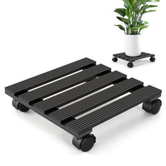 SWANEW WPC Pflanzenroller Quadratisch, Blumenroller mit Rollen