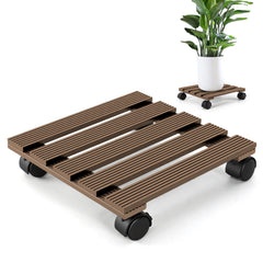 SWANEW WPC Pflanzenroller Quadratisch, Blumenroller mit Rollen