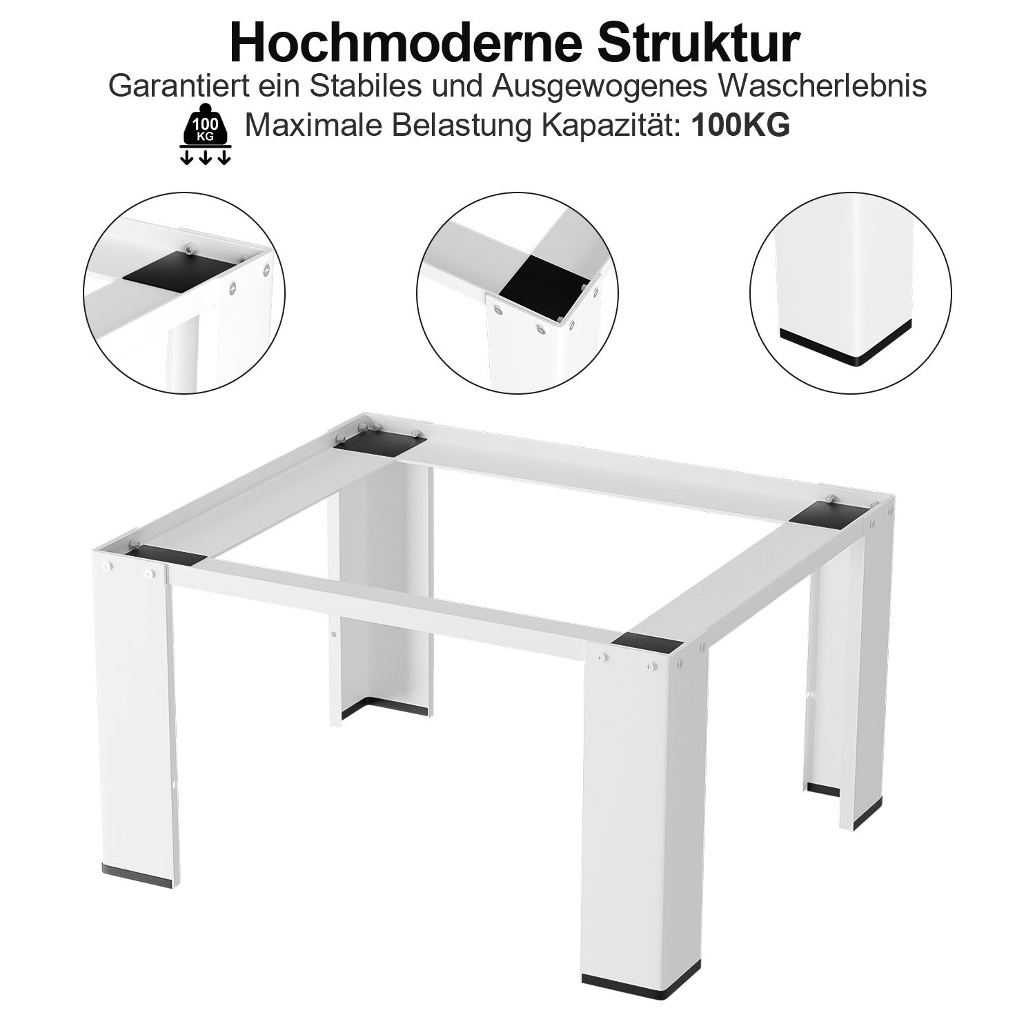 SWANEW Waschmaschinen Untergestell, Waschmaschinensockel , Waschmaschinen-Unterschrank, Podest für Waschmaschinen & Trockner