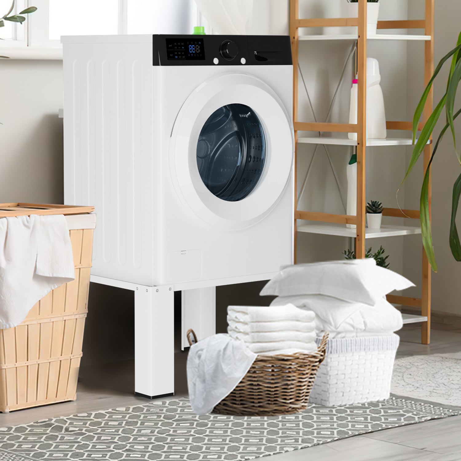 SWANEW Waschmaschinen Untergestell, Waschmaschinensockel , Waschmaschinen-Unterschrank, Podest für Waschmaschinen & Trockner