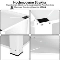 SWANEW Waschmaschinen Untergestell mit Einlegeböden, Waschmaschinensockel, Waschmaschinen-Unterschrank für Waschmaschinen & Trockner