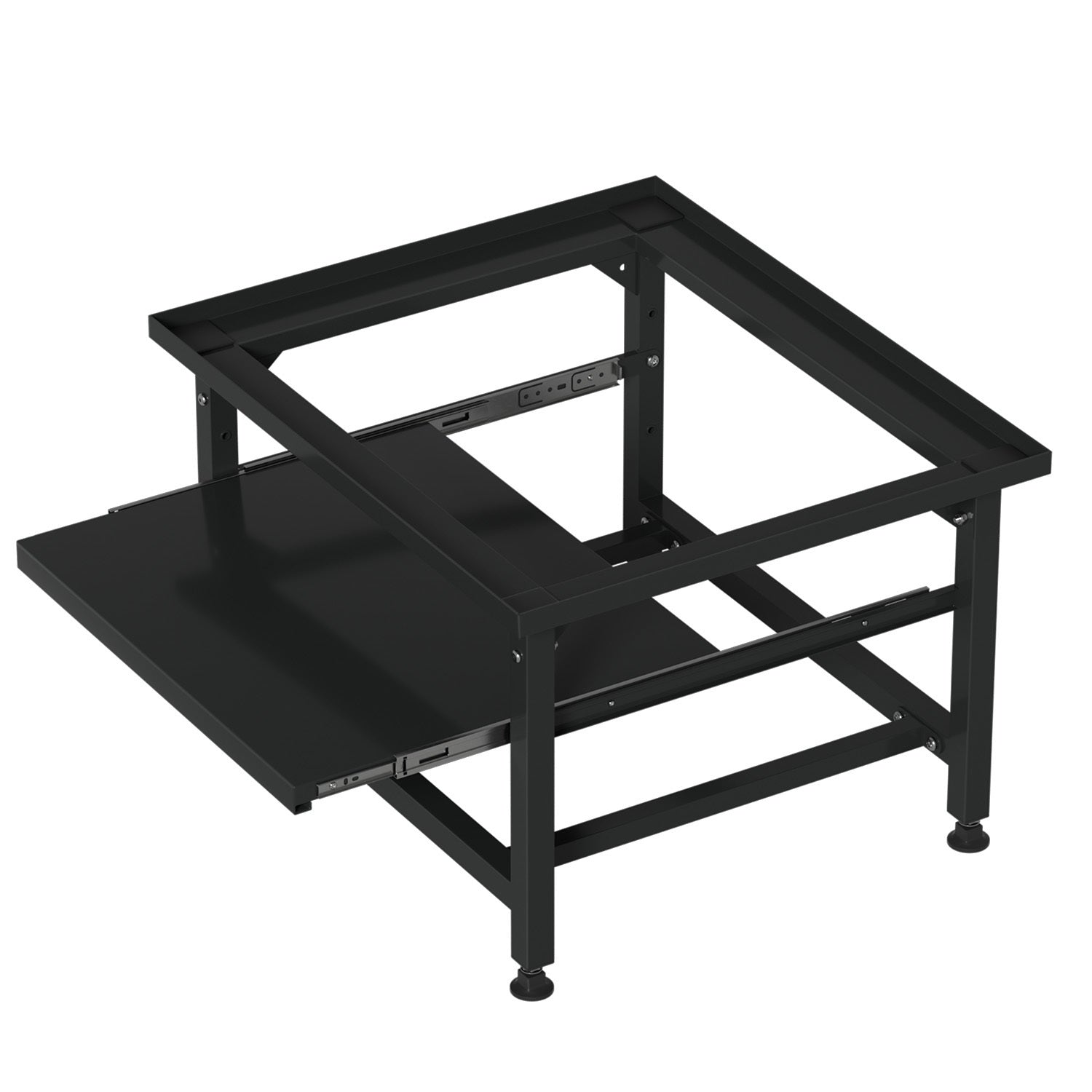 SWANEW Waschmaschinen Untergestell mit Ausziehbarem Regal, 3 höhenverstellbar Waschmaschinen Sockel, 150kg Tragfähigkeit Podest für Trockner, Kühlschrank