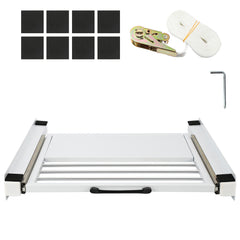 SWANEW Zwischenbaurahmen mit Ausziehplatte, Universell Verbindungsrahmen für Waschmaschine und Trockner, Stapelset mit Handtuchhalter