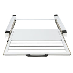 SWANEW Zwischenbaurahmen mit Ausziehplatte, Universell Verbindungsrahmen für Waschmaschine und Trockner, Stapelset mit Handtuchhalter