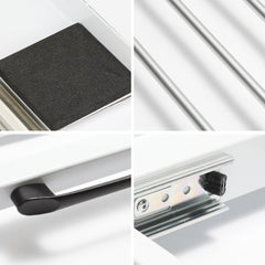 SWANEW Zwischenbaurahmen mit Ausziehplatte, Universell Verbindungsrahmen für Waschmaschine und Trockner, Stapelset mit Handtuchhalter