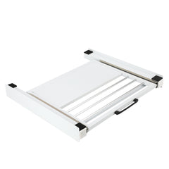 SWANEW Zwischenbaurahmen mit Ausziehplatte, Universell Verbindungsrahmen für Waschmaschine und Trockner, Stapelset mit Handtuchhalter