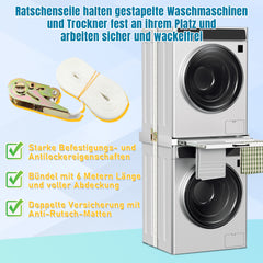 SWANEW Zwischenbaurahmen mit Ausziehplatte, Universell Verbindungsrahmen für Waschmaschine und Trockner, Stapelset mit Handtuchhalter