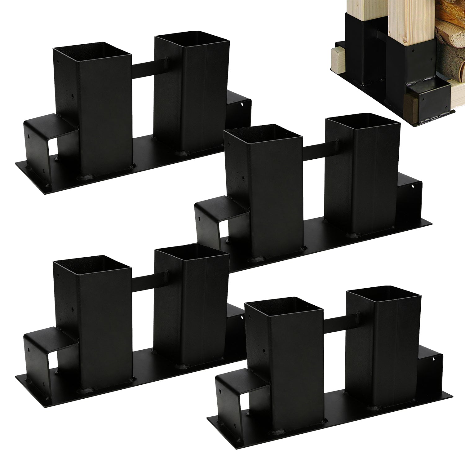 SWANEW Holzstapelhilfe, stabile Holz Stapelhilfe, Brennholz Stapelhilfe, Holzstapelhalter, Kaminholz, Gestell Holz