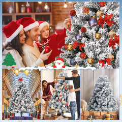 SWANEW Künstlicher Weihnachtsbaum mit Schnee, Automatischer künstlich Tannenbaum, Klapp-Schirmsystem